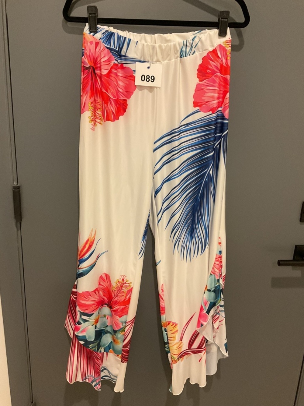 089 tropical ruffle pants